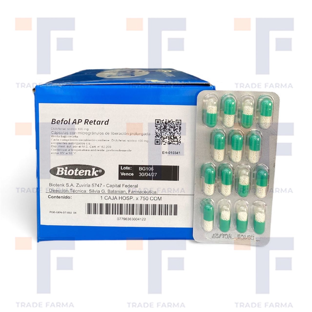 Diclofenac Sodico 100 Mg, Capsula - Befol Ap Retard - (H-15-750)