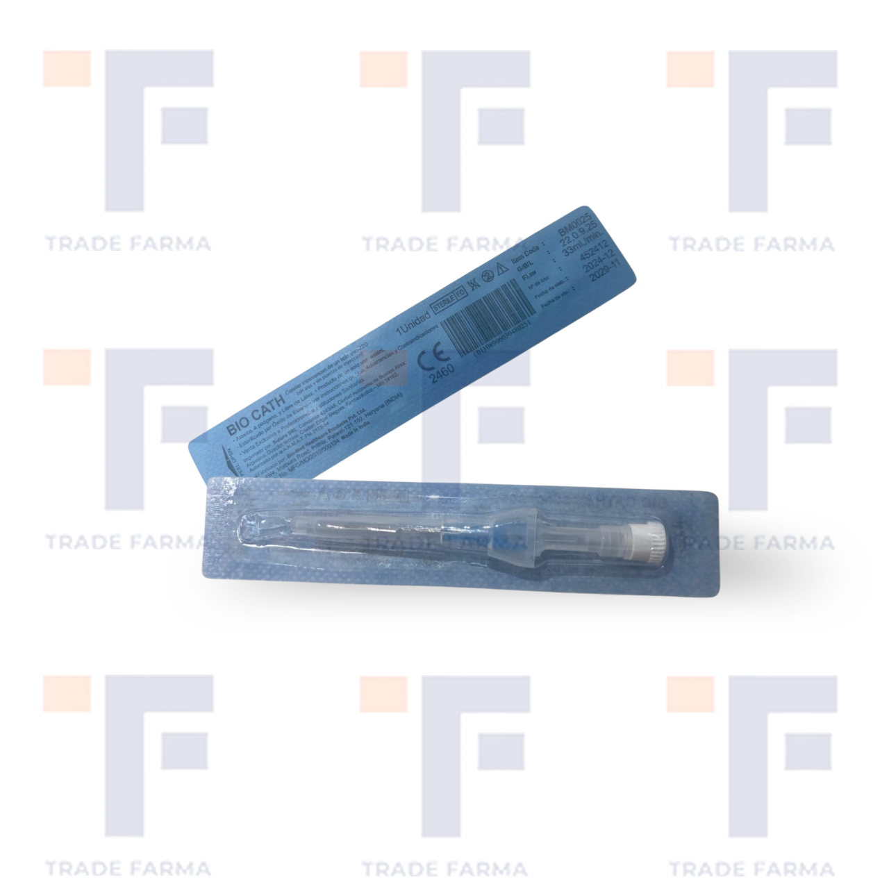 22 G CATETER IV RADIOPACO  CON CANULA DE TEFLON O VIALON Y AGUJA GUIA 22 G (TIPO ABBOCAT)